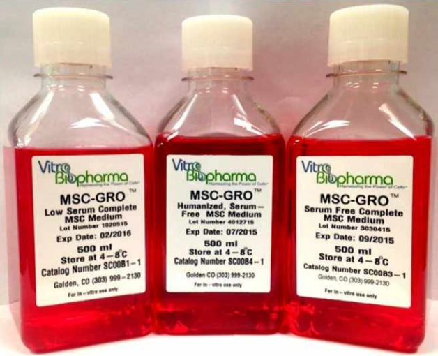 [Vitro Biopharma]  MSC-GRO™ VitroPlus III, Low-Serum Complete Mesenchymal Stem Cell (MSC) Medium: 500mL