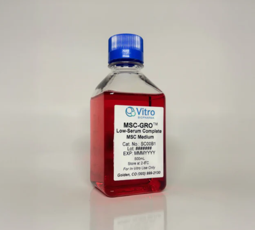 [Vitro Biopharma] MSC-GRO™ Low-Serum Complete Mesenchymal Stem Cell (MSC) Medium: 500mL