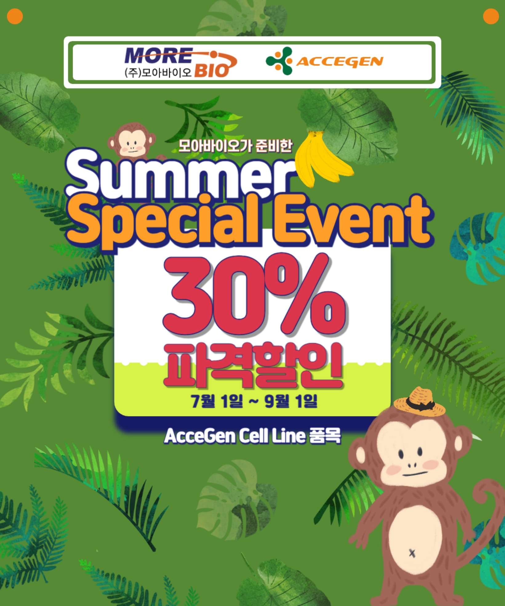 [30% 할인 여름 스페셜 이벤트] Accegen Cell Line 구매 시 30% 파격 할인 행사!